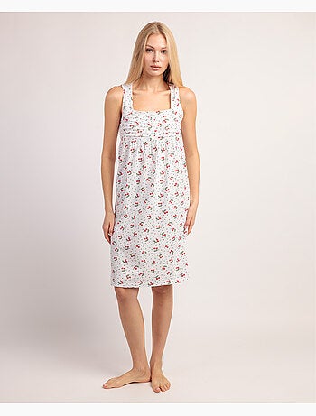 Chemise de nuit sans manches cerise pour femme ADMAS