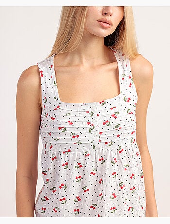 Chemise de nuit sans manches cerise pour femme ADMAS