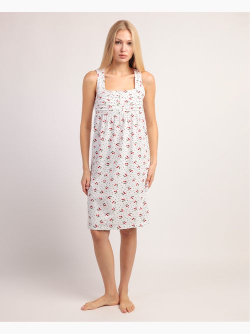 Chemise de nuit sans manches cerise pour femme ADMAS - Kiabi