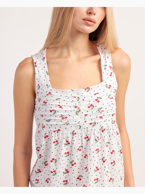 Chemise de nuit sans manches cerise pour femme ADMAS - Kiabi