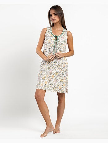 Chemise de nuit sans manches Garden Time pour femme ADMAS