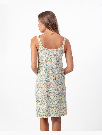 Chemise de nuit sans manches jaune ADMAS GARDEN pour femme