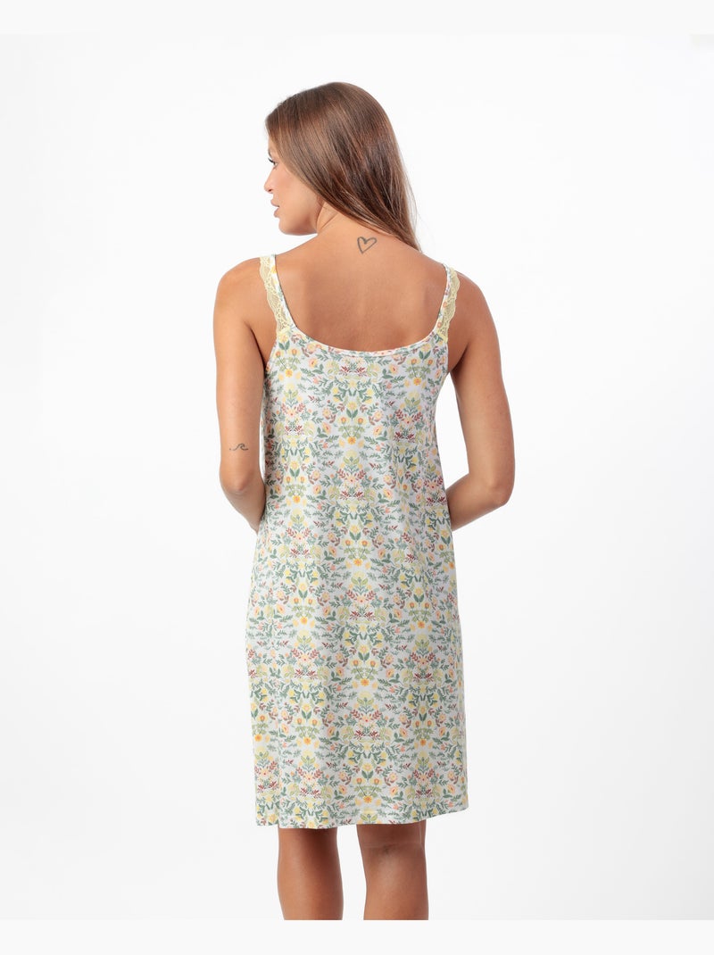 Chemise de nuit sans manches jaune ADMAS GARDEN pour femme Bleu Jaune - Kiabi