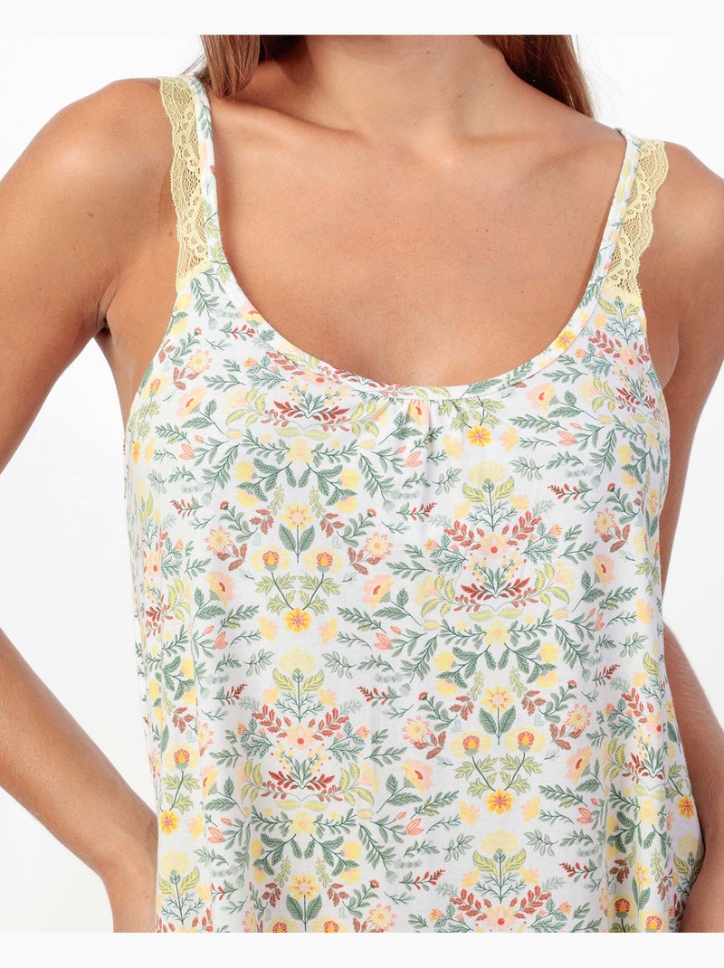 Chemise de nuit sans manches jaune ADMAS GARDEN pour femme Bleu Jaune - Kiabi