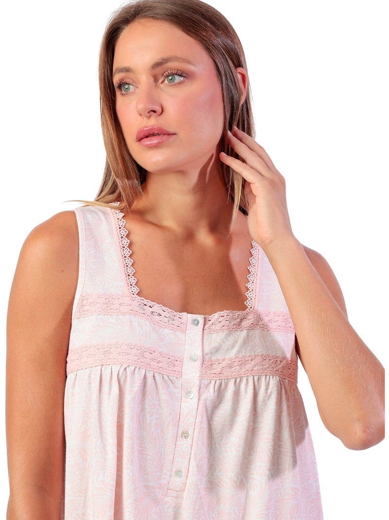 Chemise de nuit sans manches Light Classic Rose - Kiabi