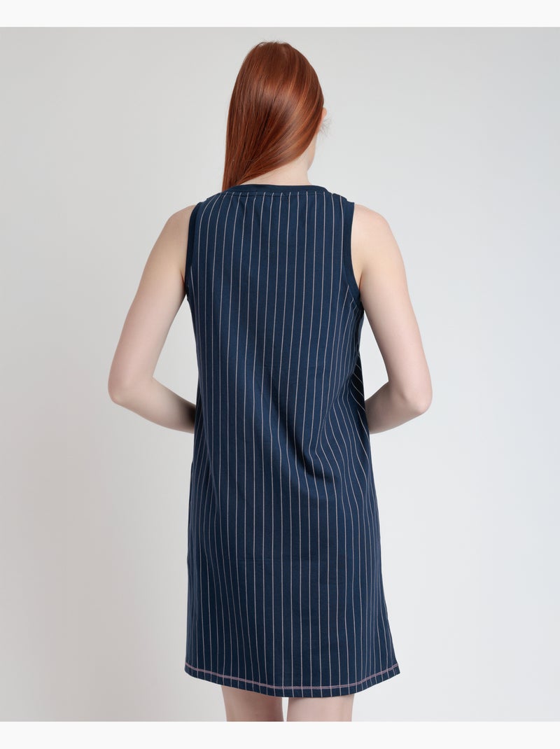 Chemise de nuit sans manches Loading Energy pour femme RESTEZ À LA MAISON Bleu marine - Kiabi