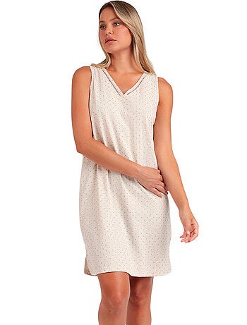 Chemise de nuit sans manches Organic Dots