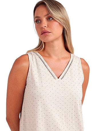 Chemise de nuit sans manches Organic Dots