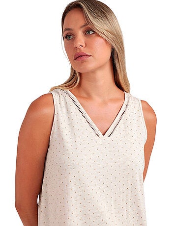 Chemise de nuit sans manches Organic Dots