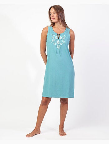 Chemise de nuit sans manches pour femme ADMAS GARDEN Mint Garden