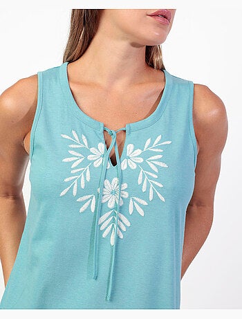 Chemise de nuit sans manches pour femme ADMAS GARDEN Mint Garden