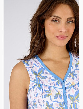 Chemise de nuit sans manches pur coton - Damart