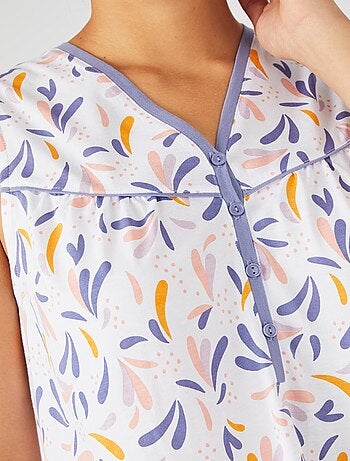 Chemise de nuit sans manches pur coton - Damart