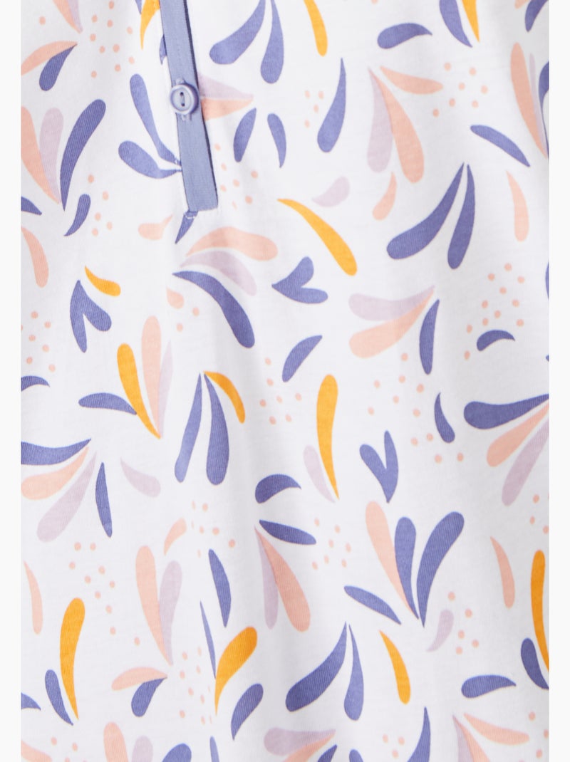 Chemise de nuit sans manches pur coton - Damart Bleu - Kiabi