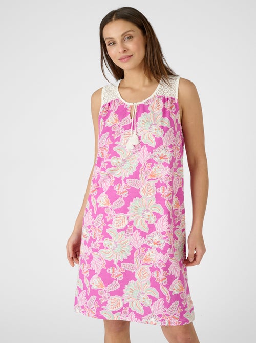 Chemise de nuit sans manches pur coton peigné - Damart - Kiabi