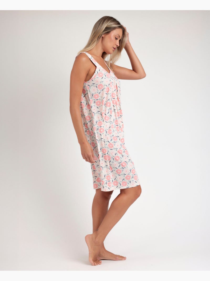 Chemise de nuit sans manches Rouse Peony pour femme d'ADMAS GARDEN Saumon - Kiabi