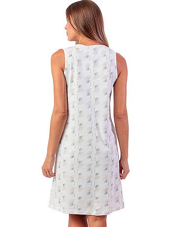 Chemise de nuit sans manches White And Grey