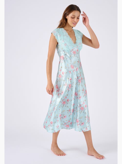 Chemise de nuit satin et dentelle - Damart - Kiabi