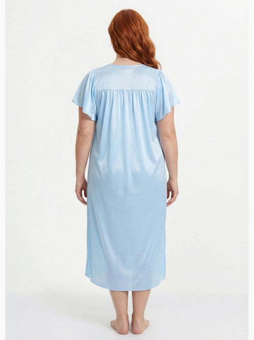 Chemise de nuit satinée longue antistatique dentelle - afibel - Kiabi