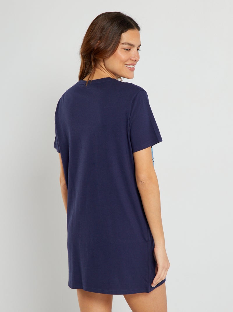 Chemise de nuit 'Stitch' bleu marine - Kiabi