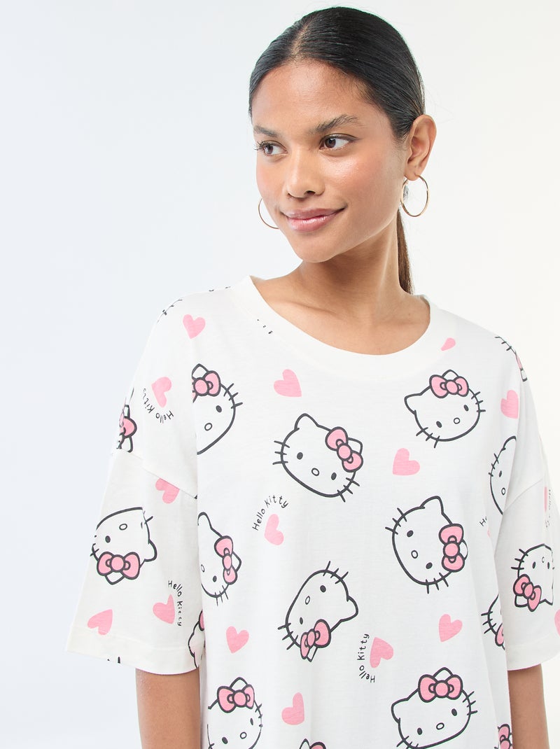 Chemise de nuit tee-shirt 'Hello Kitty' Blanc - Kiabi