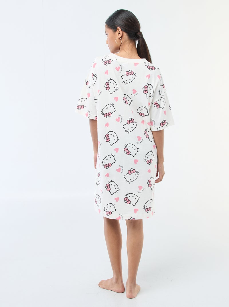 Chemise de nuit tee-shirt 'Hello Kitty' Blanc - Kiabi