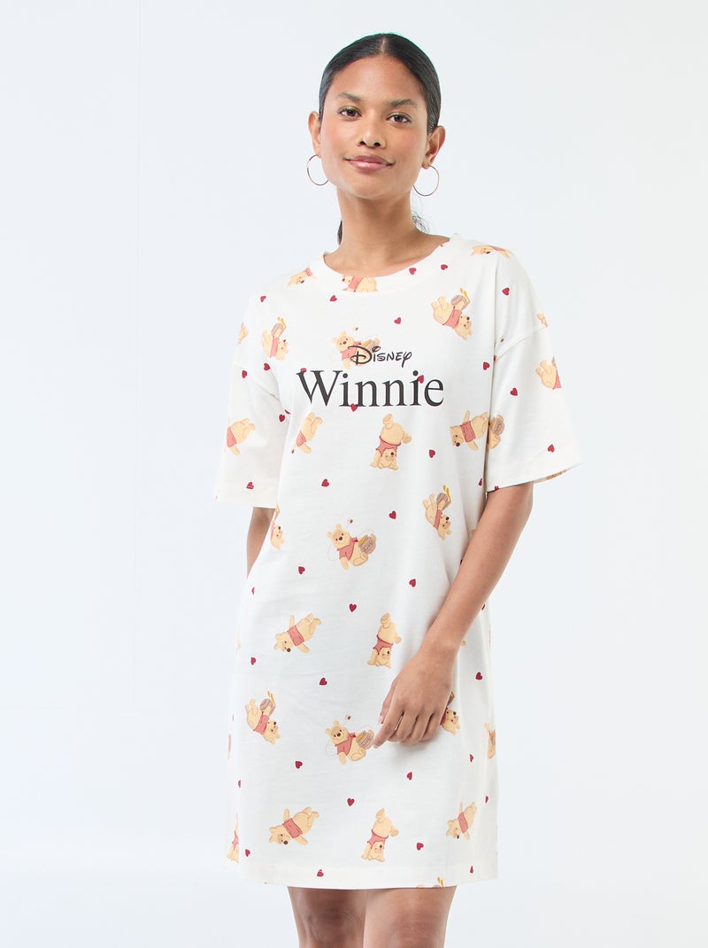 Chemise de nuit tee-shirt 'Winnie' Blanc - Kiabi