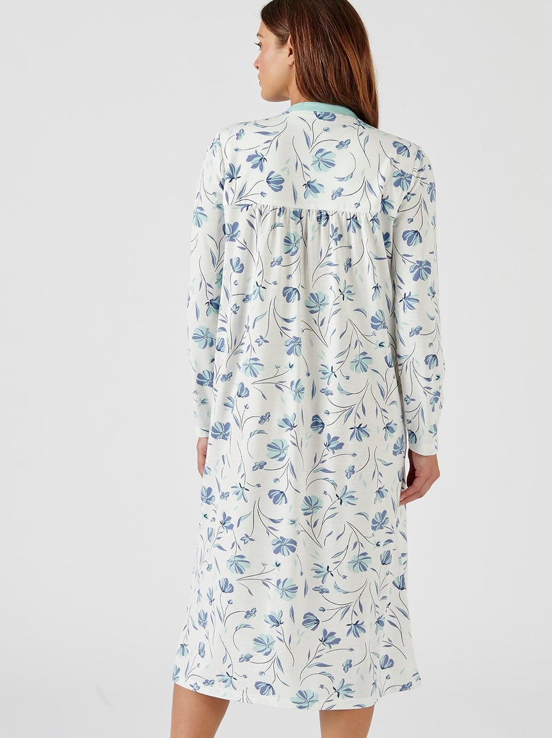 Chemise de nuit Thermolactyl avec chauffe-épaules  - Damart Bleu - Kiabi