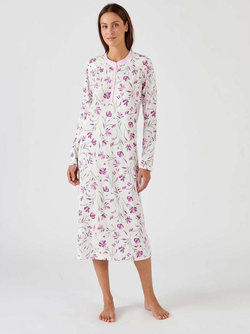Chemise de nuit Thermolactyl avec chauffe-épaules  - Damart Rose - Kiabi