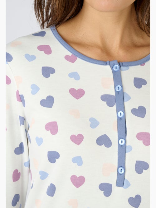 Chemise de nuit Thermolactyl col boutonné - Damart - Kiabi