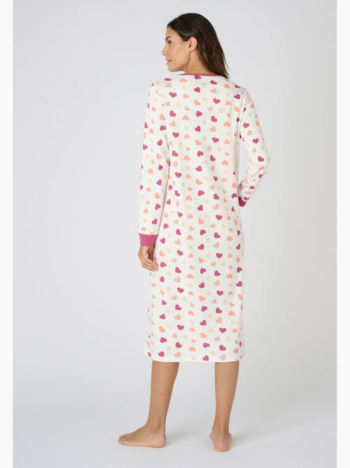 Chemise de nuit Thermolactyl col boutonné - Damart - Kiabi