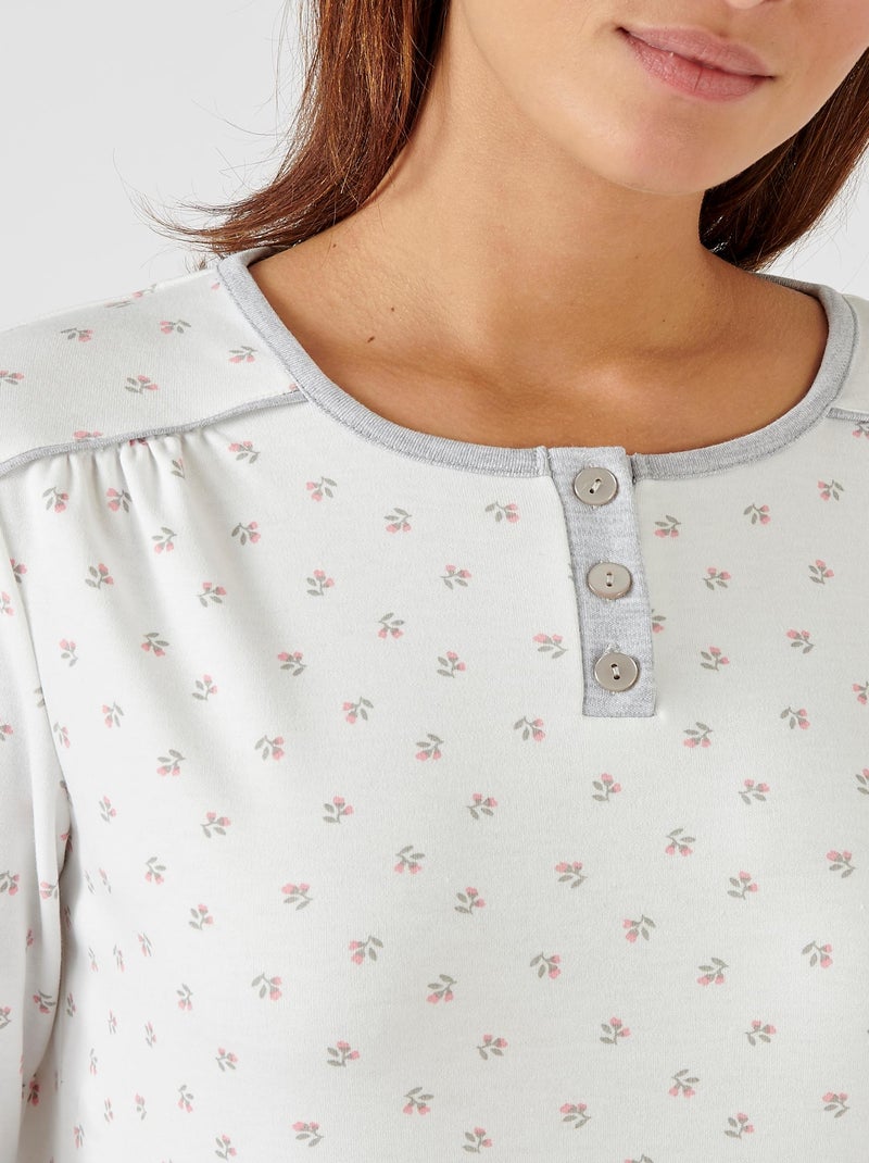 Chemise de nuit Thermolactyl en maille interlock - Damart Blanc Ecru - Kiabi