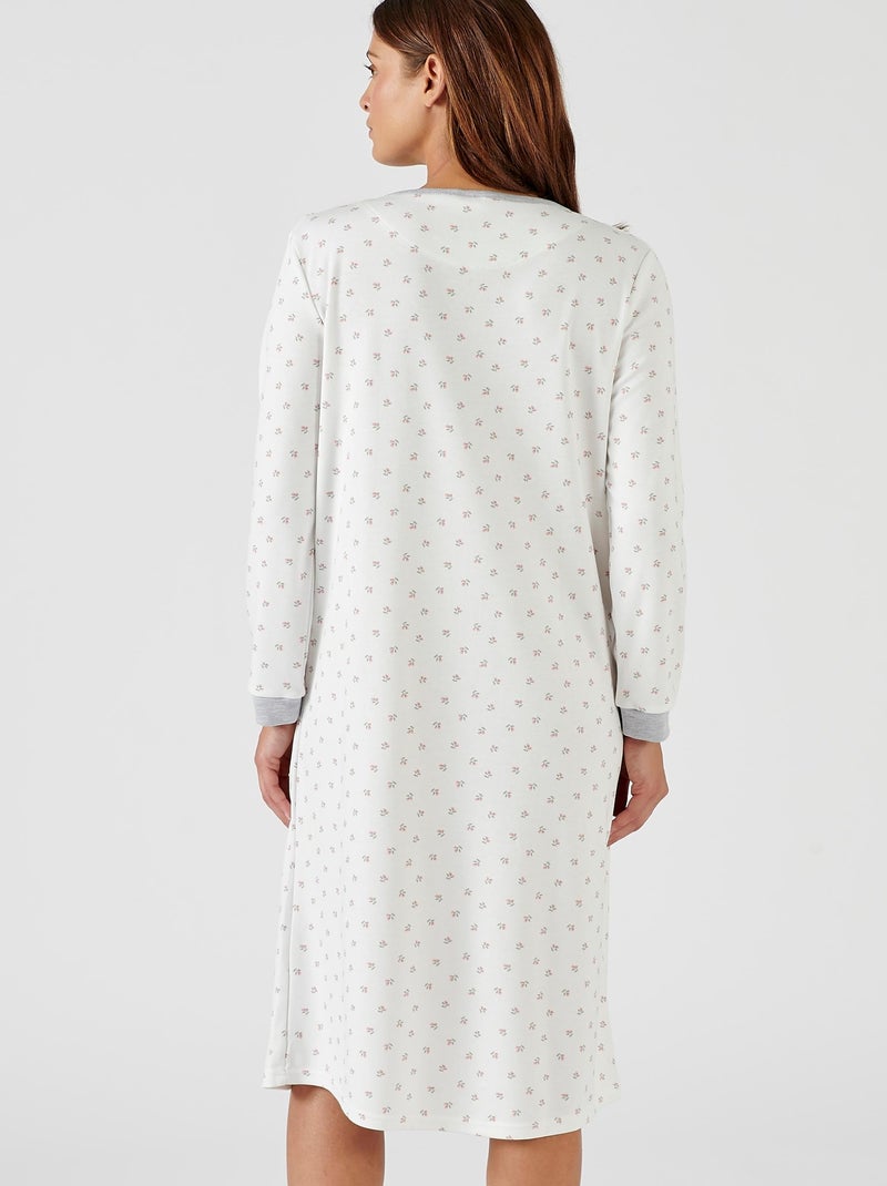 Chemise de nuit Thermolactyl en maille interlock - Damart Blanc Ecru - Kiabi