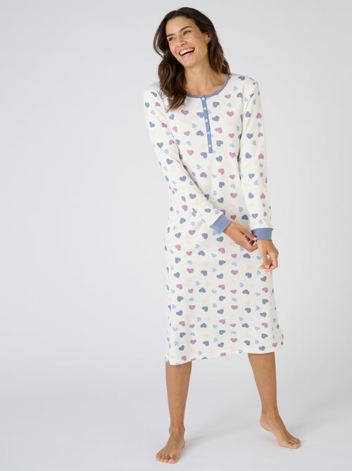 Chemise de nuit Thermolactyl en maille interlock - Damart - Kiabi