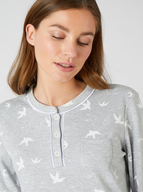 Chemise de nuit Thermolactyl en maille interlock - Damart - Kiabi