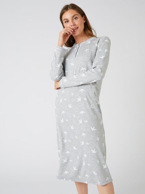 Chemise de nuit Thermolactyl en maille interlock - Damart - Kiabi