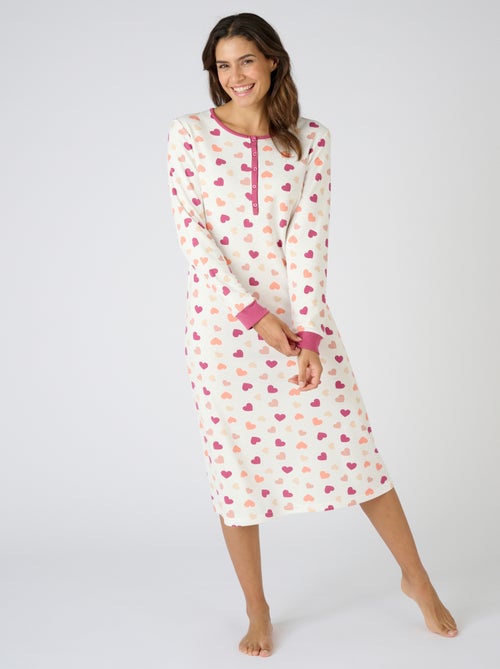 Chemise de nuit Thermolactyl en maille interlock - Damart - Kiabi