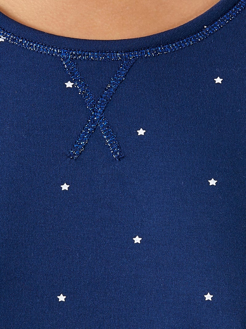 Chemise de nuit Thermolactyl en maille jersey - Damart Bleu marine - Kiabi