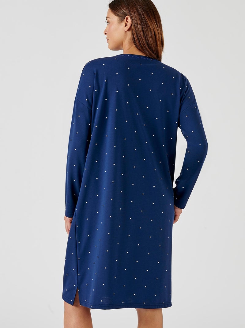 Chemise de nuit Thermolactyl en maille jersey - Damart Bleu marine - Kiabi