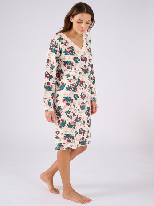 Chemise de nuit Thermolactyl en maille jersey - Damart - Kiabi