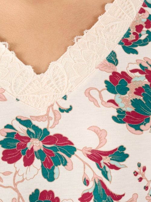 Chemise de nuit Thermolactyl en maille jersey - Damart - Kiabi