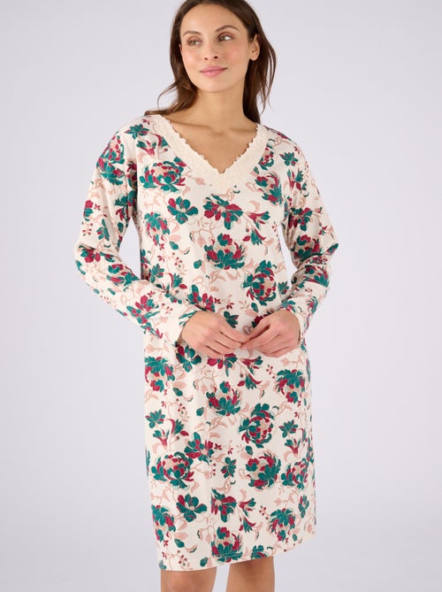 Chemise de nuit Thermolactyl en maille jersey - Damart - Kiabi