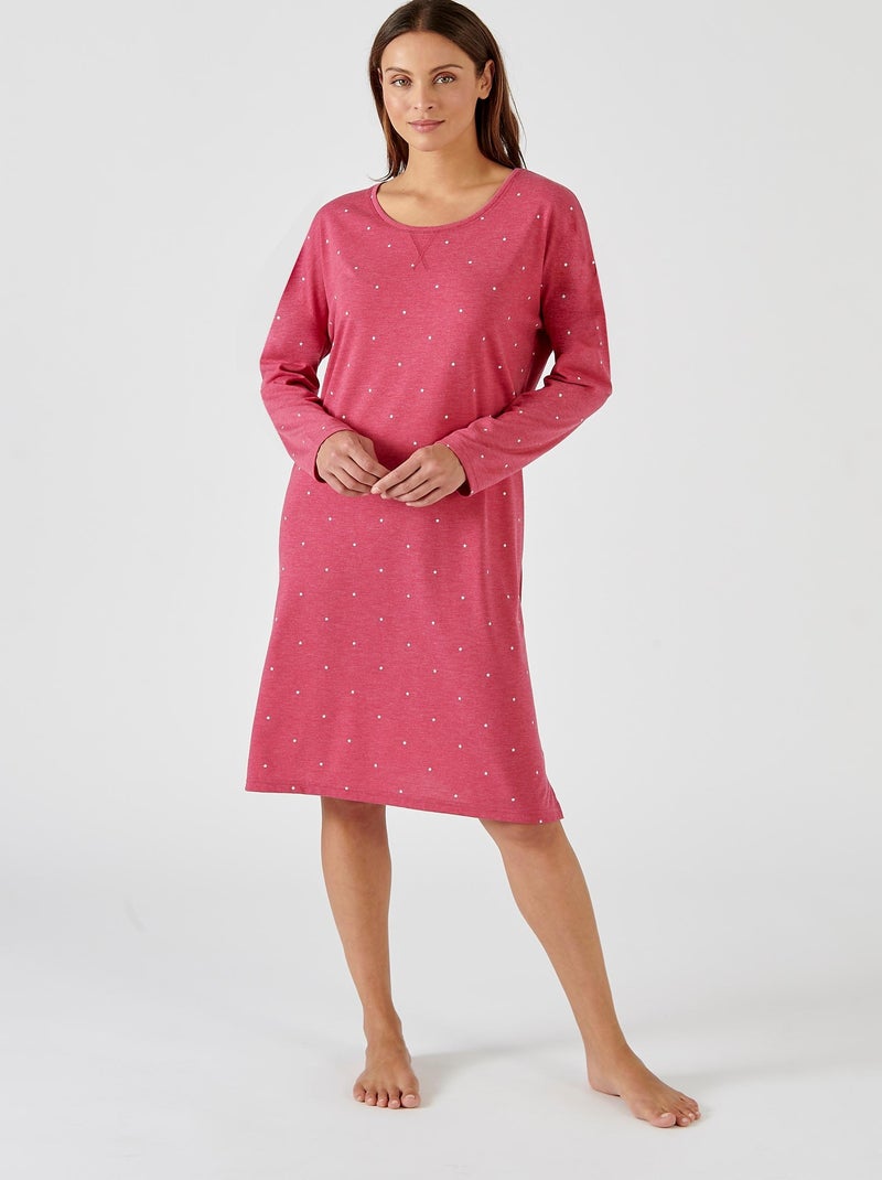 Chemise de nuit Thermolactyl en maille jersey - Damart Rouge cerise - Kiabi