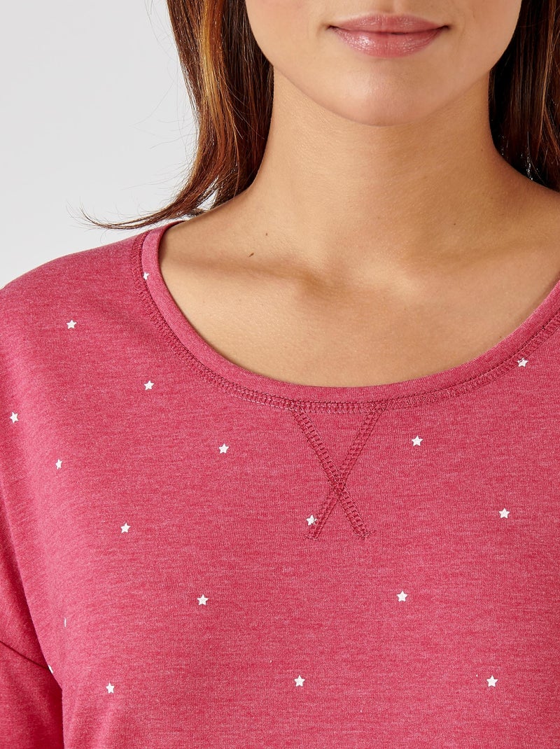 Chemise de nuit Thermolactyl en maille jersey - Damart Rouge cerise - Kiabi