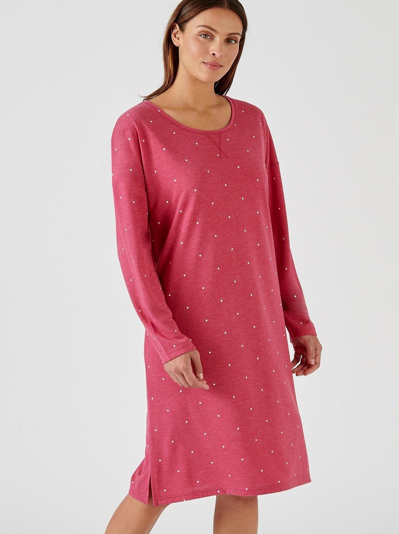 Chemise de nuit Thermolactyl en maille jersey - Damart Rouge cerise - Kiabi
