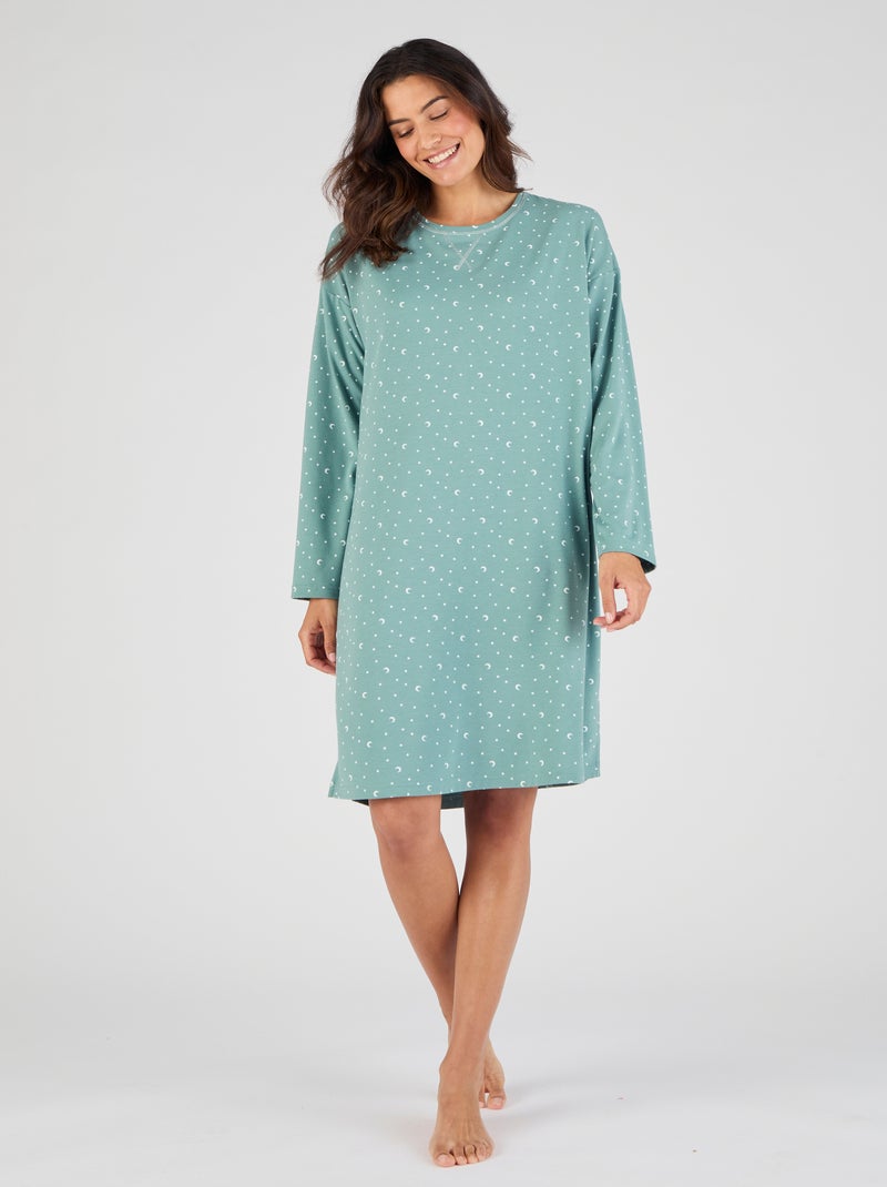 Chemise de nuit Thermolactyl en maille jersey - Damart Vert - Kiabi