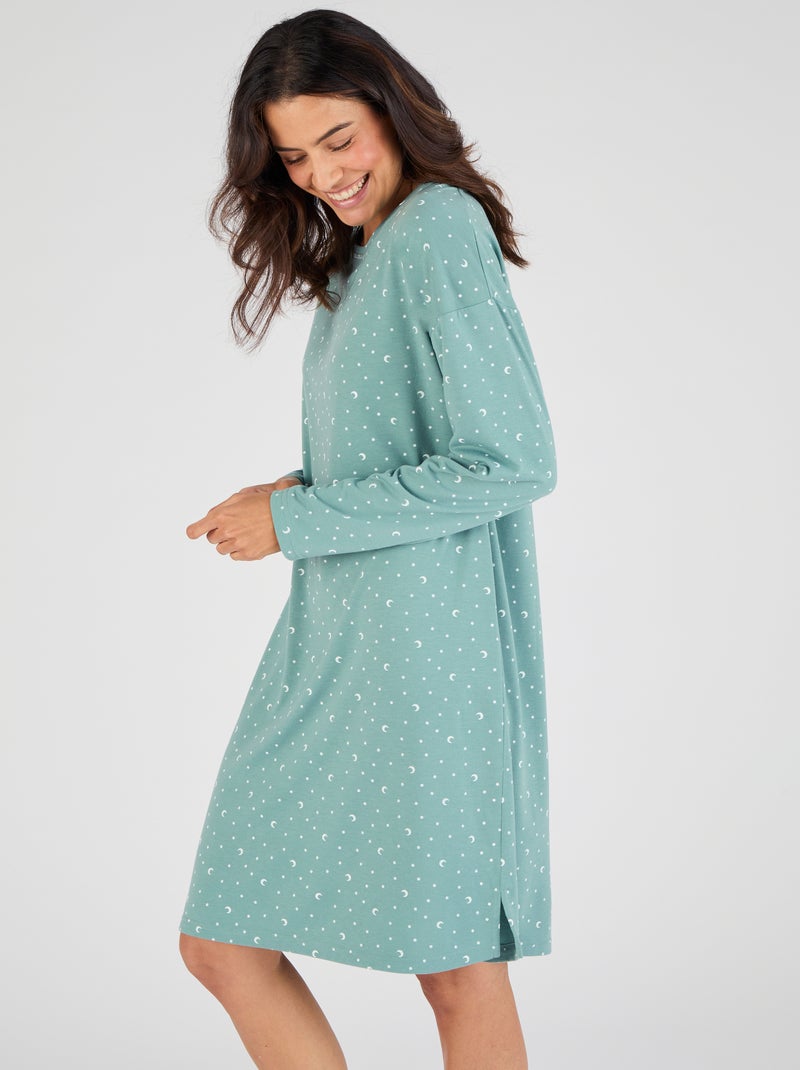 Chemise de nuit Thermolactyl en maille jersey - Damart Vert - Kiabi