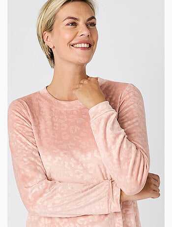 Chemise de nuit Thermolactyl en velours embossé - Damart