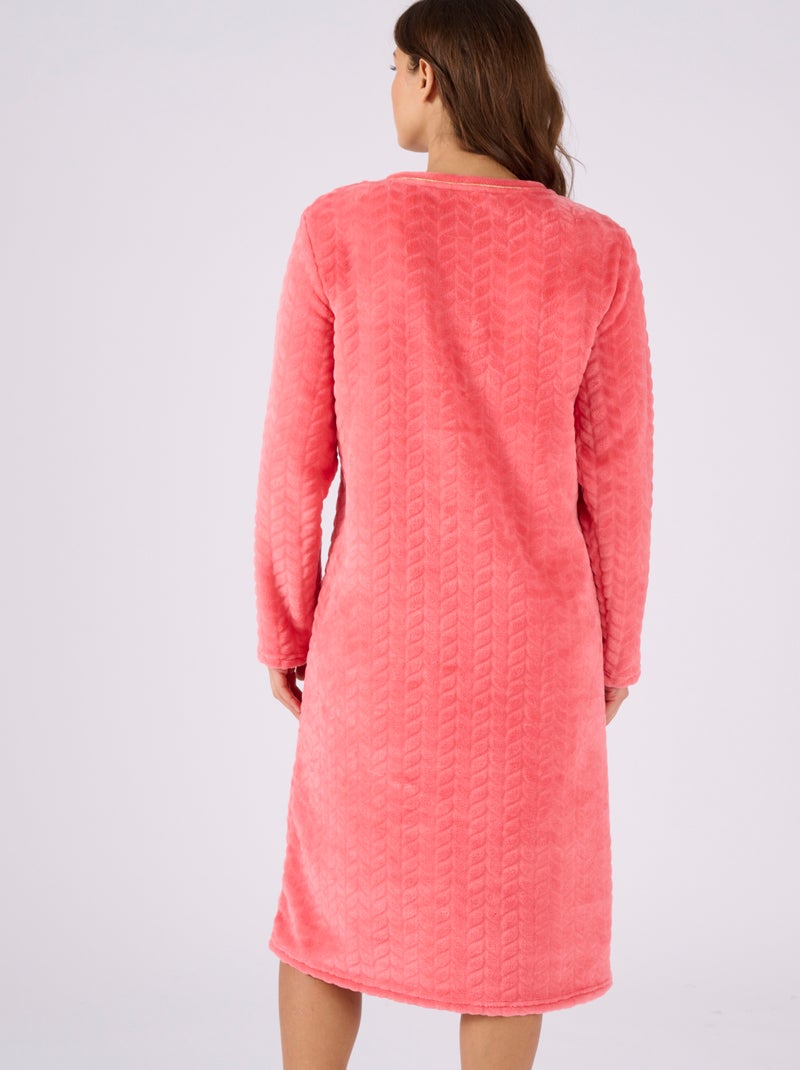 Chemise de nuit Thermolactyl maille reliéfée - Damart Rose - Kiabi