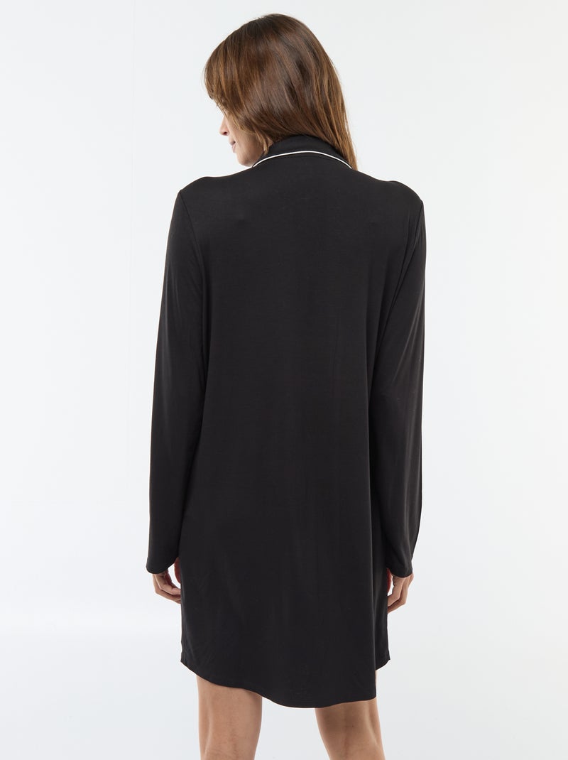Chemise de nuit unie de maternité Noir - Kiabi